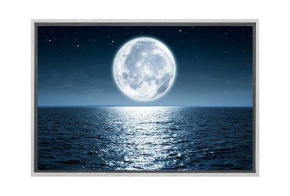 Moon over Ocean | Canvas Wall Art Print