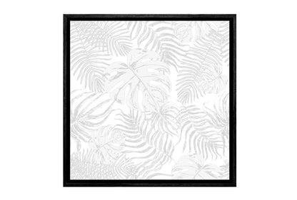 Grey Monstera & Palm leaves | Canvas Wall Art Print