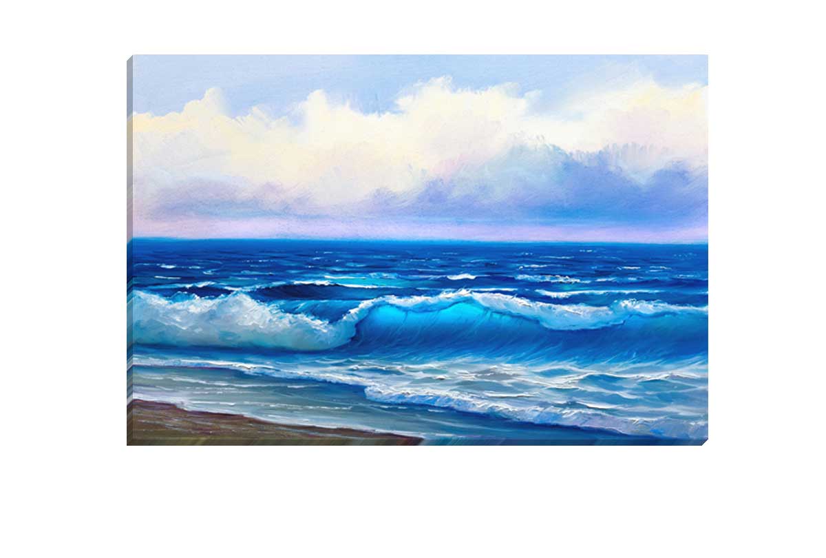 Luminous Waves Painting | Canvas Wall Art Print