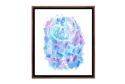 Blue and Purple Watercolour Dream Catcher | Canvas Wall Art Print