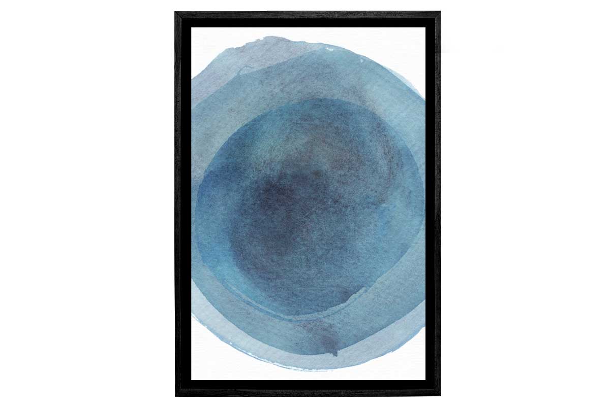 Blue Watercolour Circle | Canvas Wall Art Print