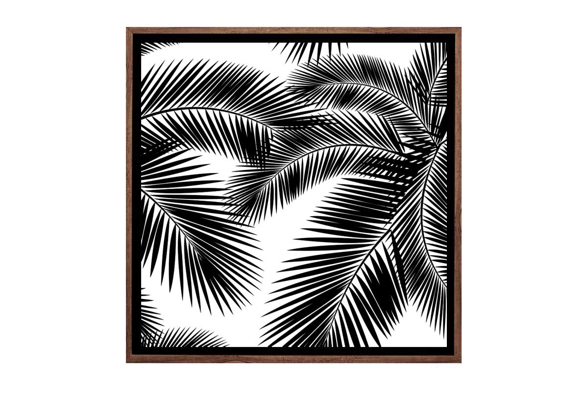 Black Palm Leaves | Canvas Wall Art Print