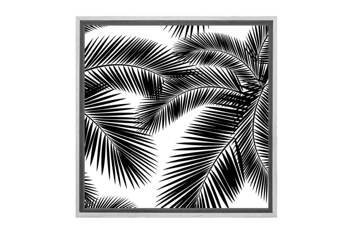 Black Palm Leaves | Canvas Wall Art Print