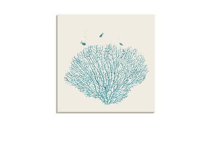 Fan Coral Turquoise | Canvas Wall Art Print