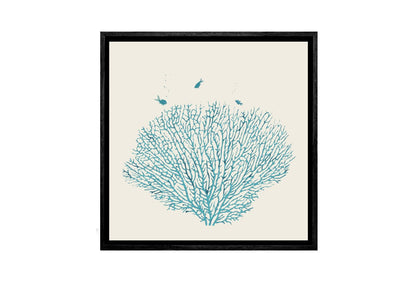 Fan Coral Turquoise | Canvas Wall Art Print