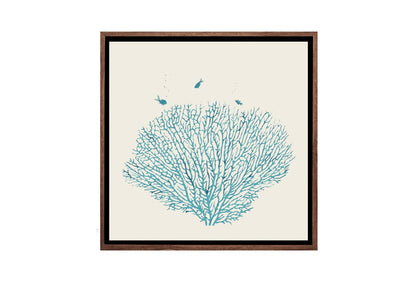 Fan Coral Turquoise | Canvas Wall Art Print