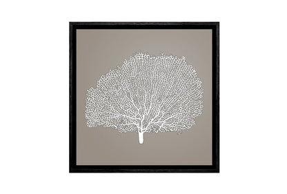 Fan Coral 2 White on Beige | Canvas Wall Art Print