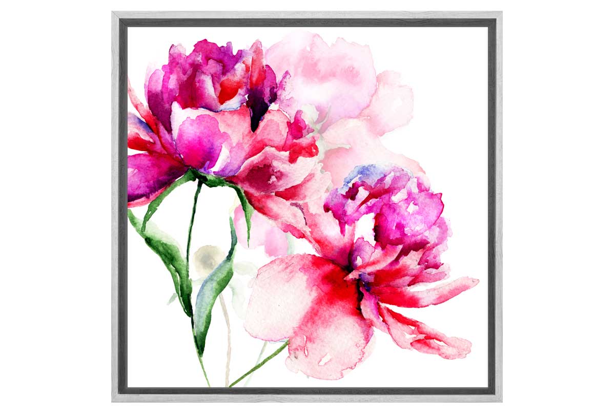 Bright Pink Bloom | Flower Canvas Wall Art Print