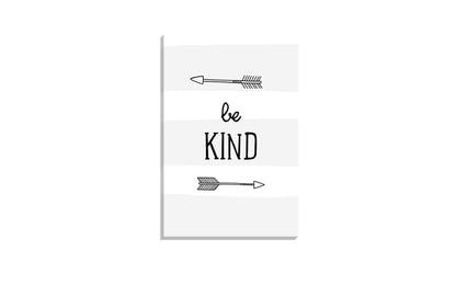 Be Kind Grey Stripe | Scandinavian Kid's Wall Art Print