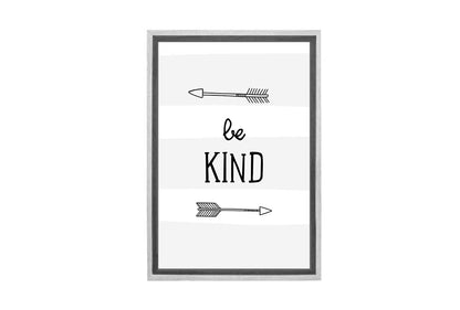 Be Kind Grey Stripe | Scandinavian Kid's Wall Art Print