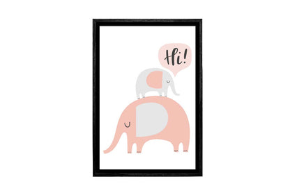 Elephants Pink | Scandinavian Kid's Wall Art Print