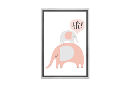 Elephants Pink | Scandinavian Kid's Wall Art Print