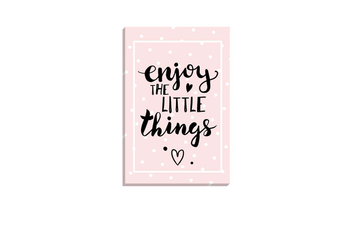 Enjoy the Little Things Pink | Scandinavian Kid's Wall Art Print