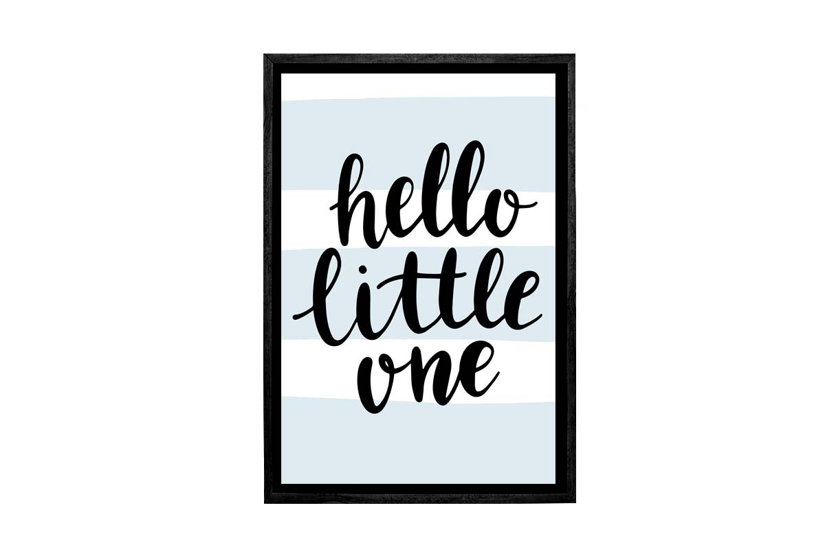 Hello Little One Teal | Scandinavian Kid's Wall Art Print