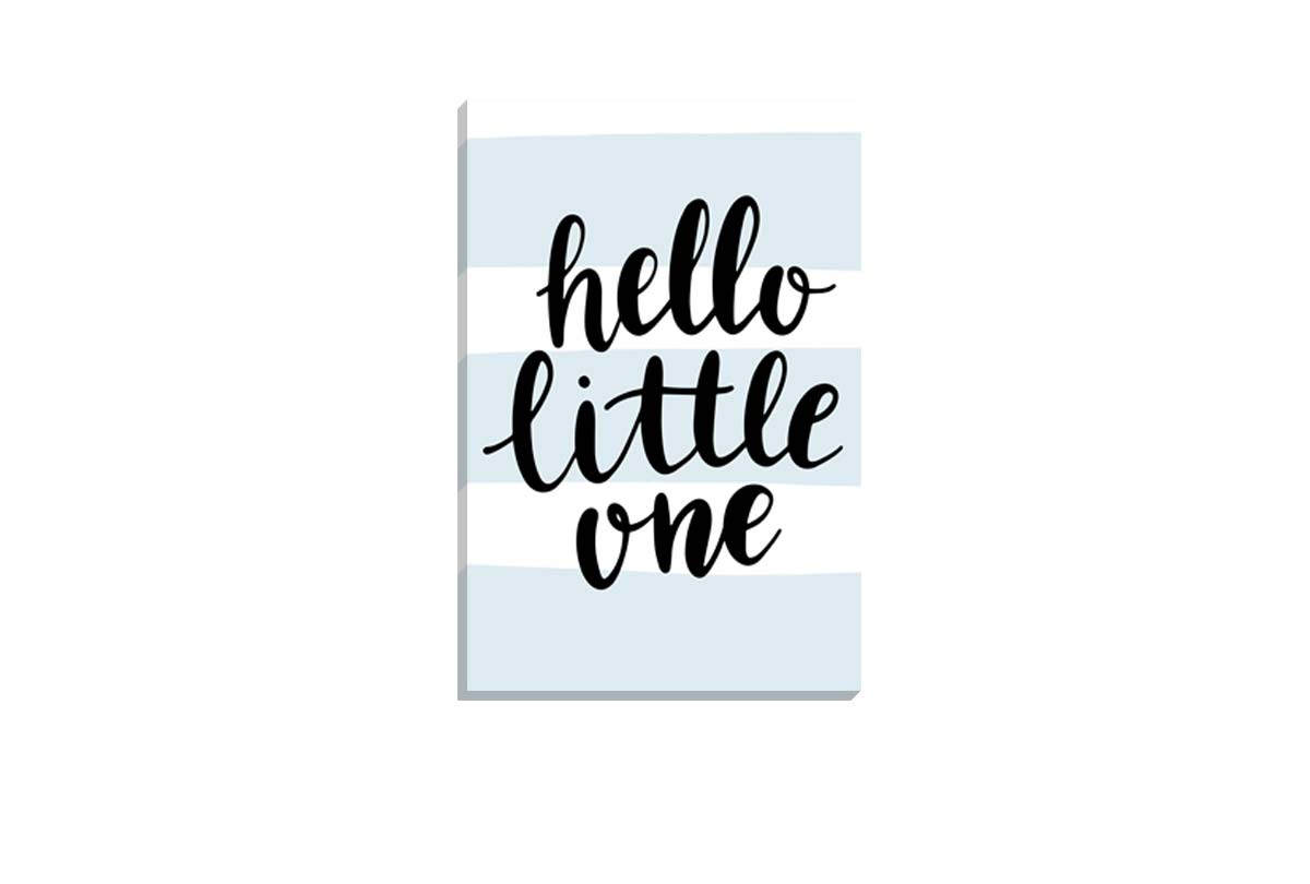 Hello Little One Teal | Scandinavian Kid's Wall Art Print