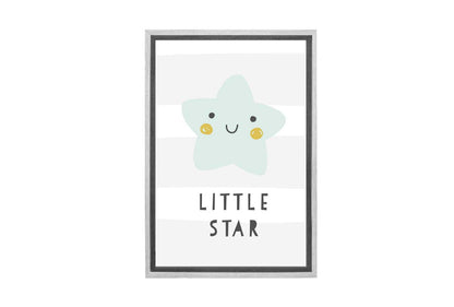 Little Star Grey Gold | Scandinavian Kid's Wall Art Print