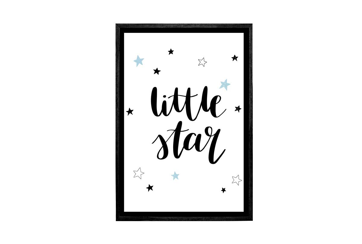 Little Star Blue | Scandinavian Kid's Wall Art Print