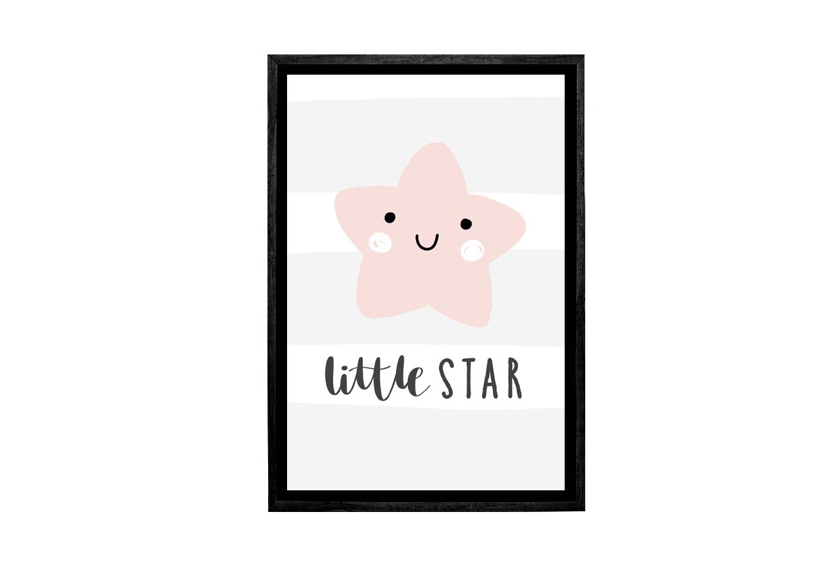 Little Star Pink | Scandinavian Kid's Wall Art Print