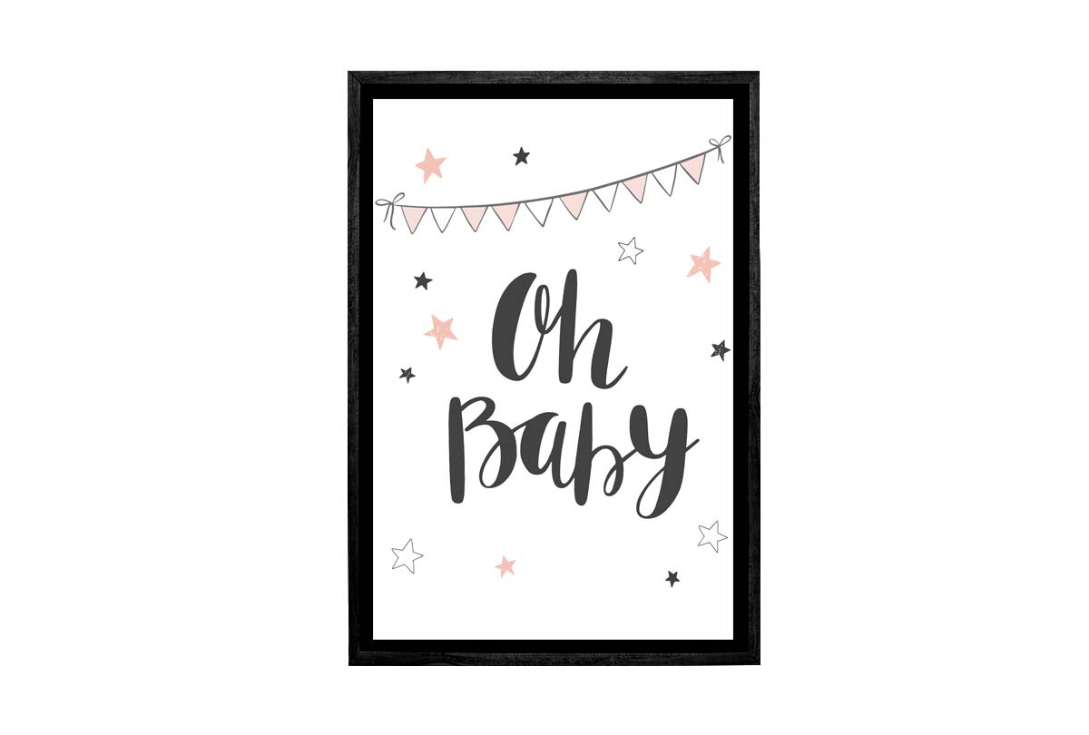 Oh Baby Pink | Scandinavian Kid's Wall Art Print