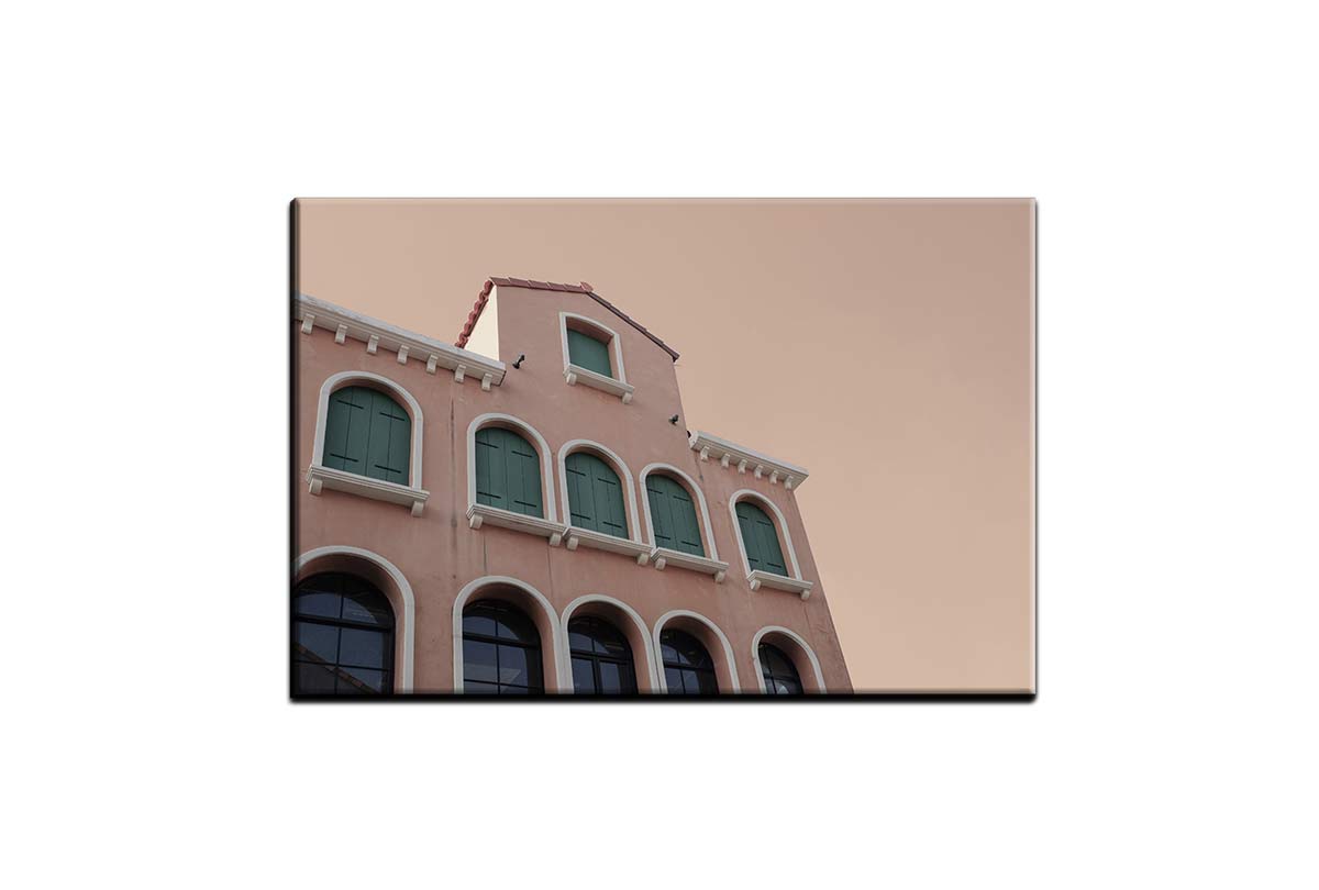 European Retro Building | Canvas Wall Art Print