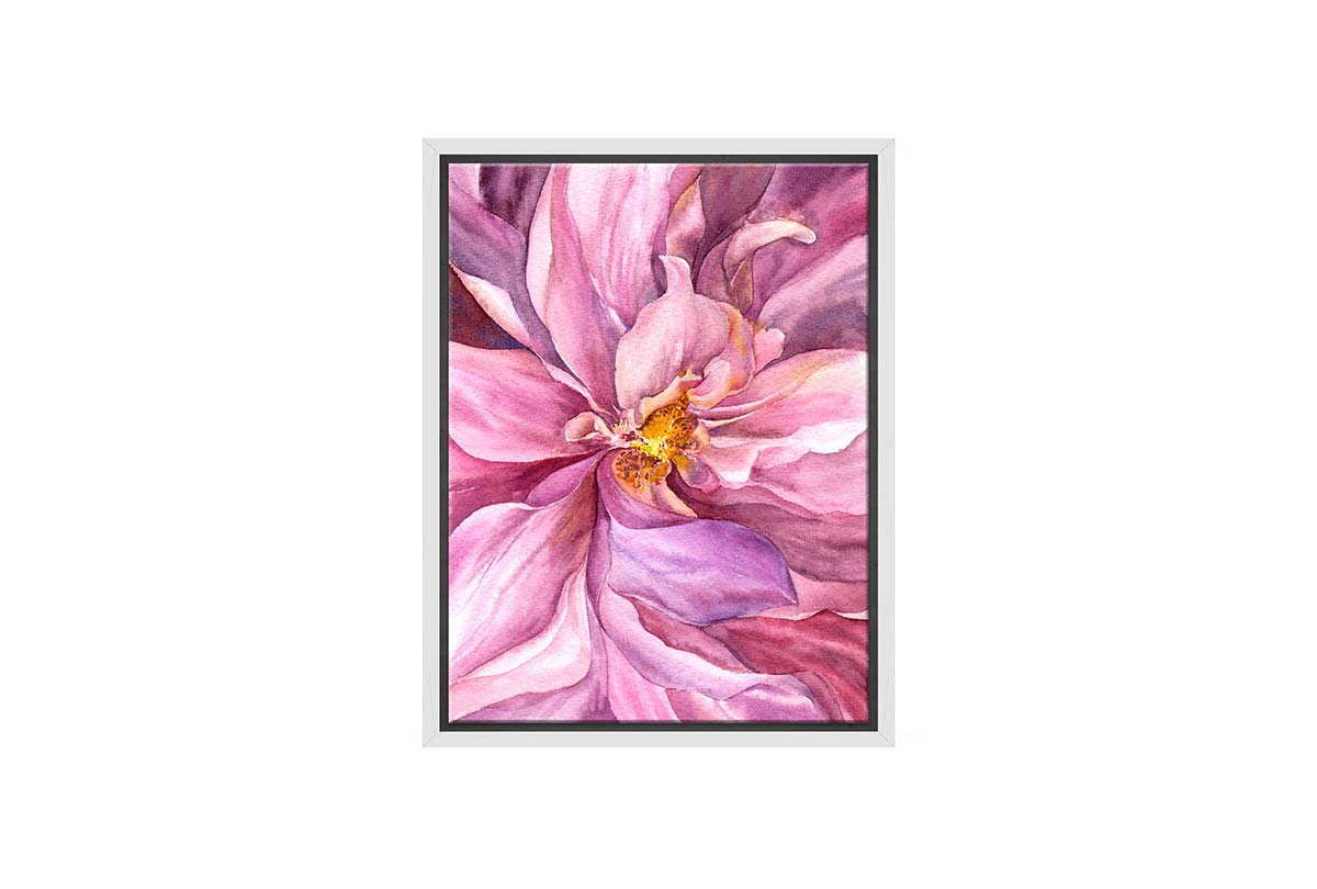 Watercolour Pink Flower | Canvas Wall Art Print