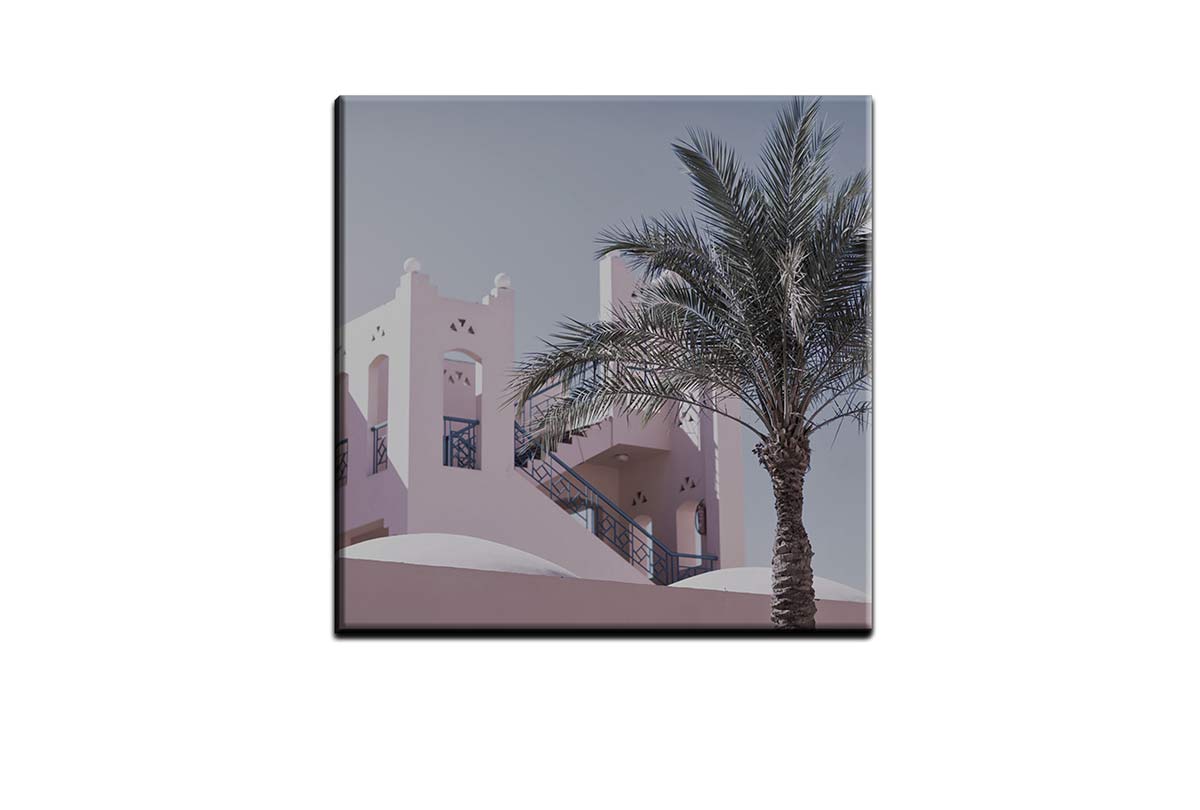 Pink House, Egypt | Canvas Wall Art Print