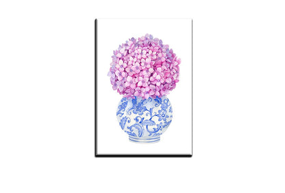 Blue White Vase Hydrangea | Hamptons Canvas Wall Art Print