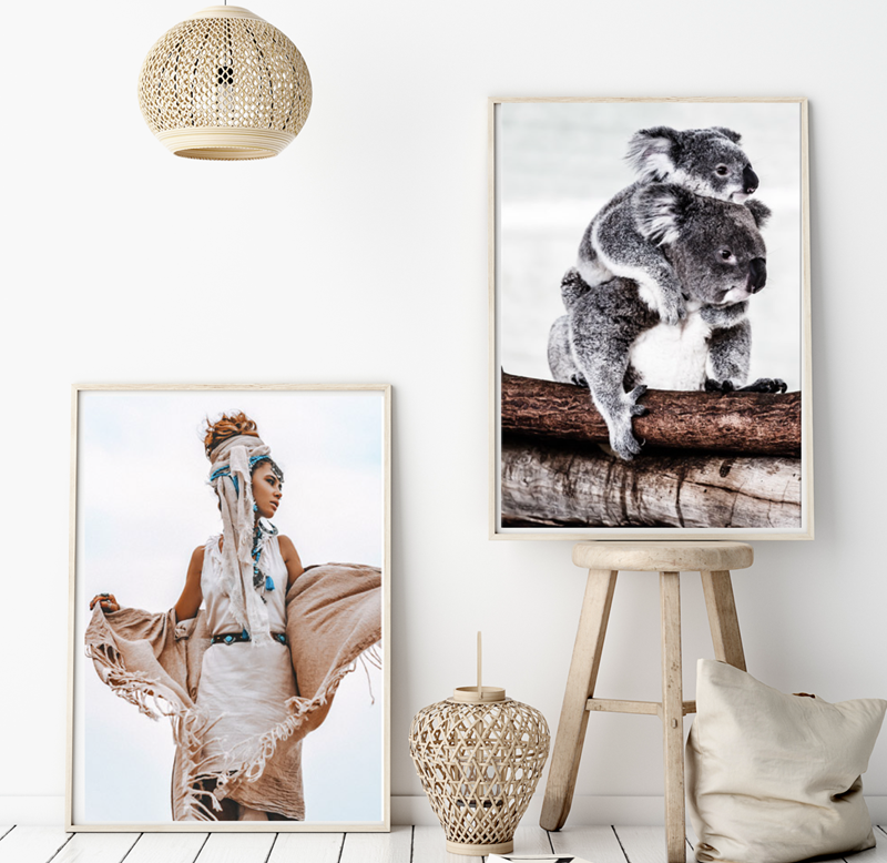 Mum and Baby Koala | Wall Art Print