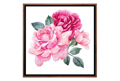 Pink Roses Watercolour | Canvas Wall Art Print