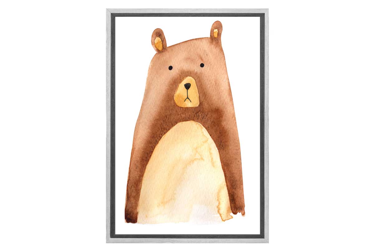 Brown Bear | Kids Woodland Print | Canvas Wall Art Print