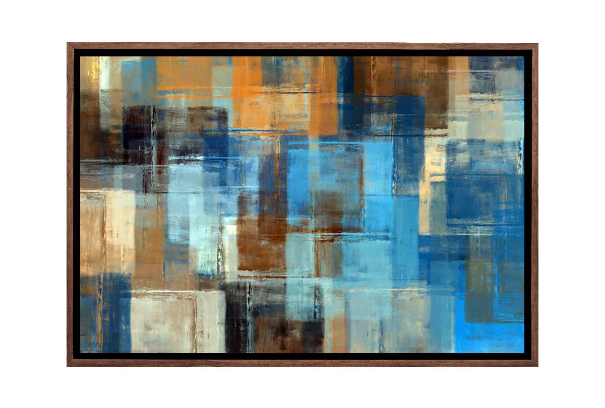 Brown and Blue Abstract | Canvas Wall Art Print