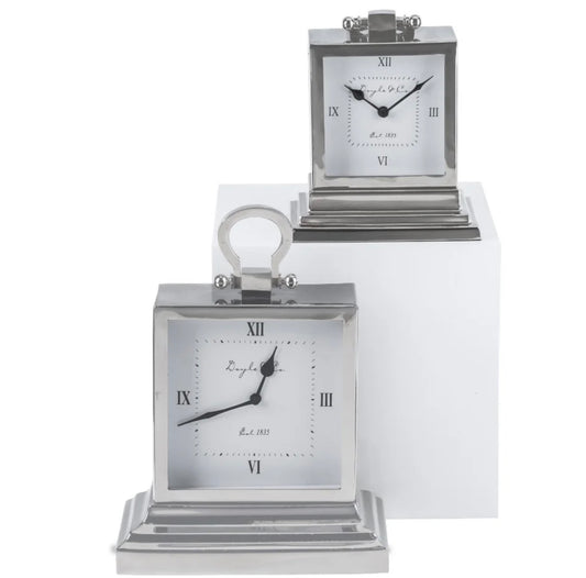 Hamptons Silver Mantle Clock