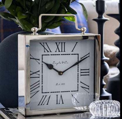 Classic Shiny Silver Nickel Mantle Clock