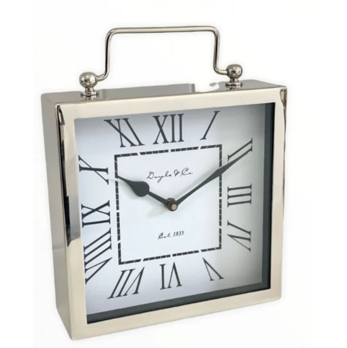 Classic Shiny Silver Nickel Mantle Clock