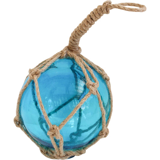 Buoy Glass Ball with Rope Blue