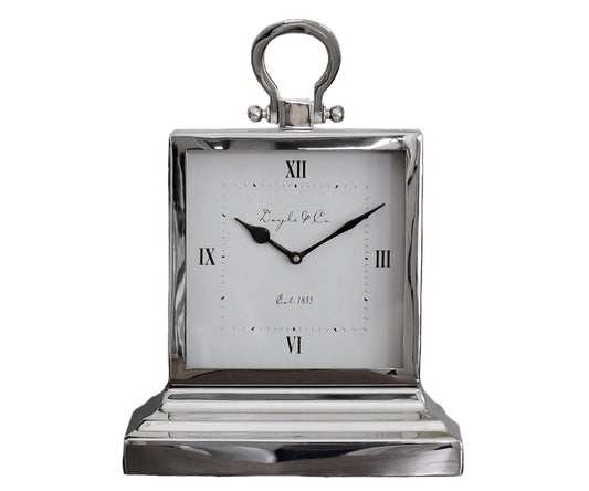 Hamptons Silver Mantle Clock