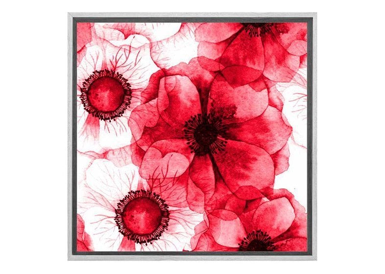 Red Flowers | Floral Canvas Wall Art Print | Final Touch Decor