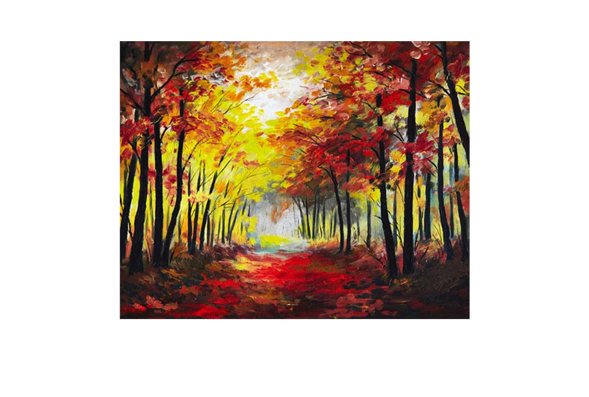 Autumn. Original Landscape Acrylic Wall Artwork, Landscape Painting, Forest Acrylic Wall Artwork, Original Landscape Acrylic store Wall Art Decor.